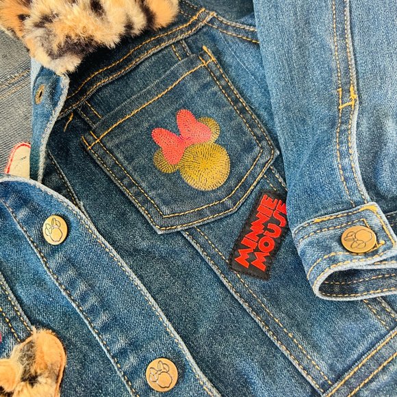 DISNEY Junior Minnie Mouse Classic Love Jean Jacket EUC 4T - Picture 8 of 9